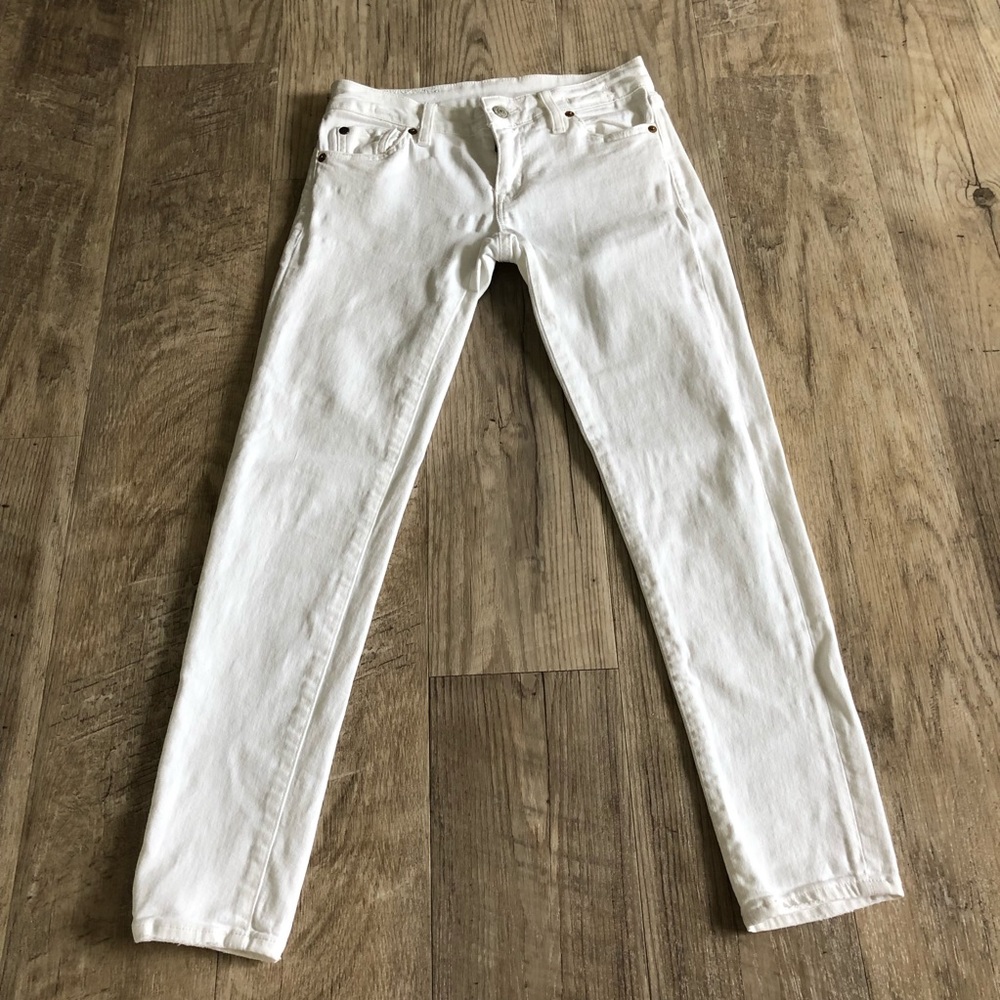 Denim & Supply Ralph Lauren White Crop Skinny Jeans.